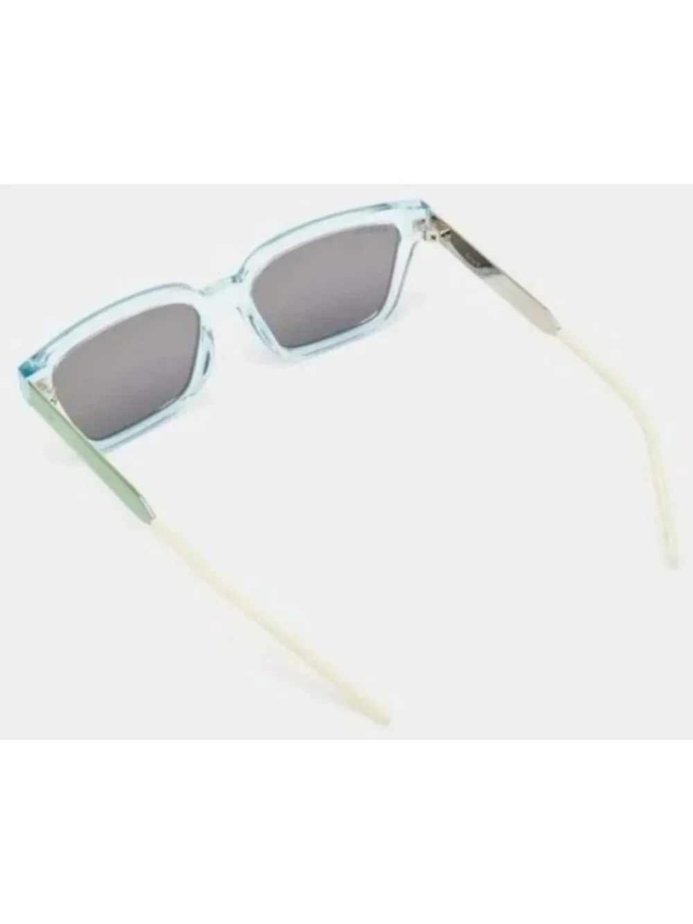 💯 - New - Authentic Gucci Light Blue/Metallic Gradient GG0975S Mirrored Squa…